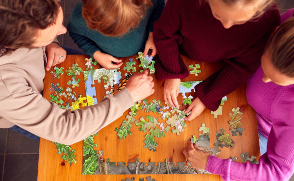 The Tiniest Giant 4-in-1 Puzzle Set: 48-Piece Puzzles for Each Season with Nature Illustrations and Acorn Life Cycle Educational Jigsaw for Kids Ages 3+