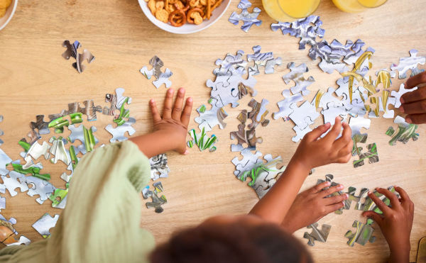 The Tiniest Giant 4-in-1 Puzzle Set: 48-Piece Puzzles for Each Season with Nature Illustrations and Acorn Life Cycle Educational Jigsaw for Kids Ages 3+