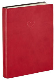 Red Italian Leather Stamped Heart Journal 5