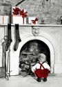 Boy Looking For Santa With Glitter Christmas Boxed Card