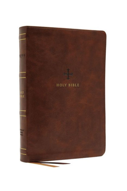 Nrsv, Catholic Bible, Standard Large Print, Leathersoft, Brown, Comfort 