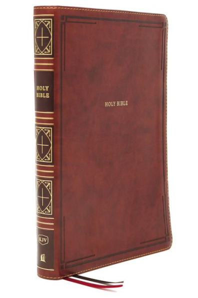 KJV Holy Bible: Giant Print Thinline Bible, Brown Leathersoft, Red Letter, Comfort Print: King James Version