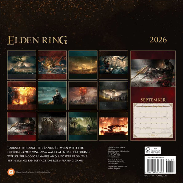 2026 ELDEN RING: Shadow of the Erdtree Wall Calendar
