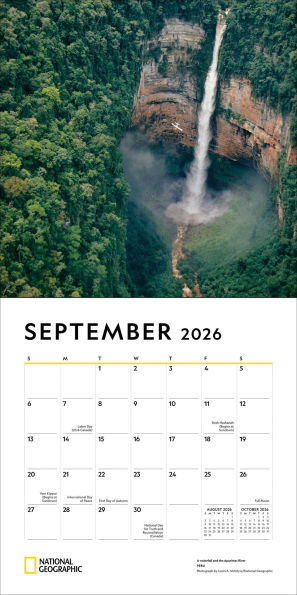 2026 National Geographic: Most Beautiful Places Wall Calendar