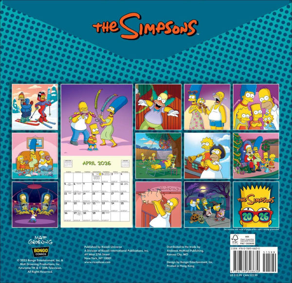 The Simpsons 2026 Wall Calendar