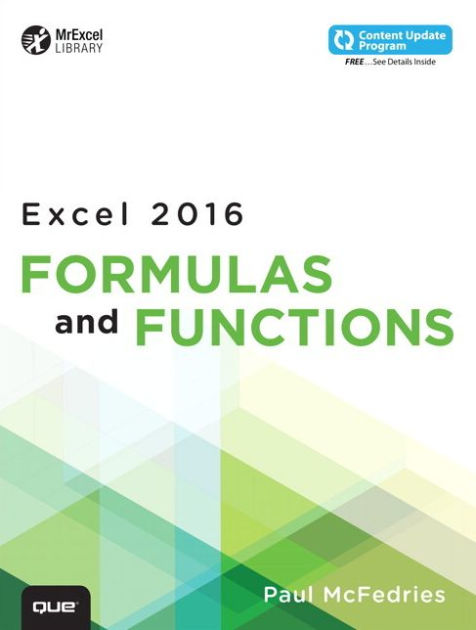 Microsoft Excel 2016 Formulas And Functions / Edition 1 By Paul ...