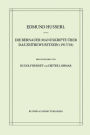 Die Bernauer Manuskripte ï¿½ber das Zeitbewusstsein (1917/18) / Edition 1