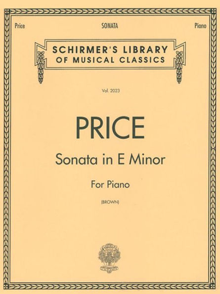 Sonata in E minor: Schirmer Library of Classics Volume 2023 NFMC 2024-2028 Selection Piano Solo