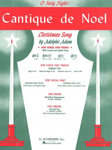 Cantique de Noel (O Holy Night): Medium Low Voice (in C) and Piano