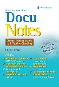 Title: DocuNotes: Clinical Pocket Guide to Effective Charting / Edition 1, Author: Cherie Rebar RN