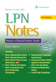 Title: LPN Notes: Nurse's Clinical Pocket Guide / Edition 3, Author: Ehren Myers RN