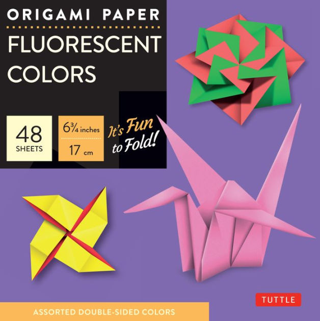 Origami Paper Fluorescent Colors 6 3/4" 48 Sheets Tuttle Origami
