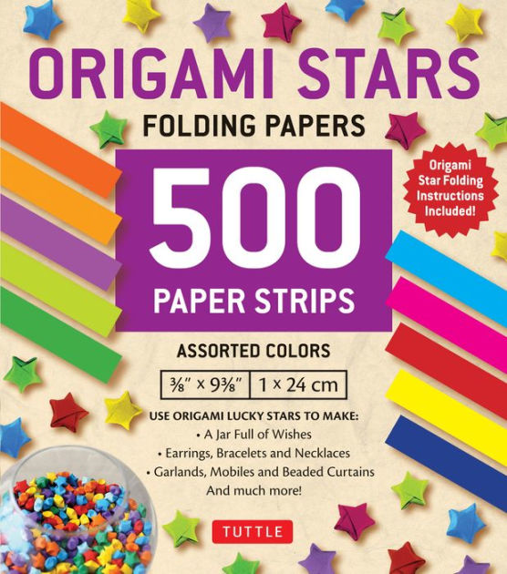 Origami Stars Papers 500 Paper Strips in Assorted Colors 10 Colors