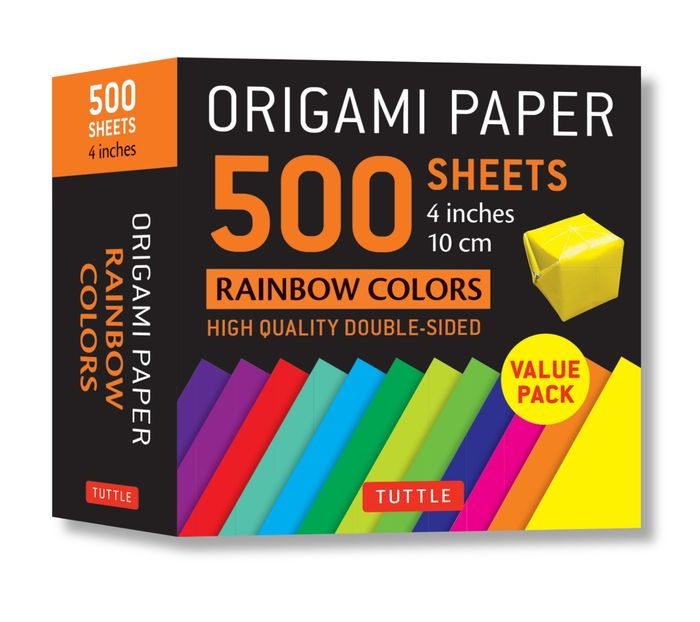 Origami Paper 500 sheets Rainbow Colors 4" (10 cm) Tuttle Origami