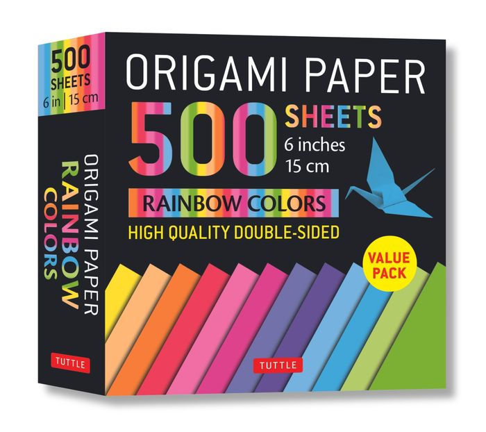 Origami Paper 500 sheets Rainbow Colors 6" (15 cm) Tuttle Origami
