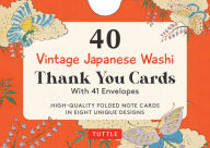 Title: 40 Thank You Cards in Vintage Japanese Washi Designs: 4 1/2 x 3 inch blank cards in 8 unique designs, envelopes included, Author: Tuttle Studio