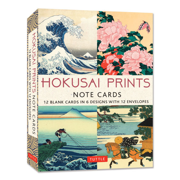 Hokusai Prints Note Cards - 12 Cards: 12 Blank Cards in 6 Lovely Prints (2 Each) with 12 Patterned Envelopes in a Keepsake Box