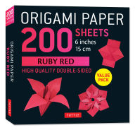 Title: Origami Paper 200 sheets Ruby Red 6