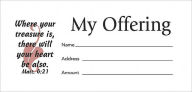 Title: Offering Envelope: My Offering - Bill-Sized (Package of 100): Matthew 6:21 (KJV), Author: Broadman Church Supplies Staff