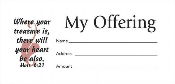 Offering Envelope: My Offering - Bill-Sized (Package of 100): Matthew 6:21 (KJV)
