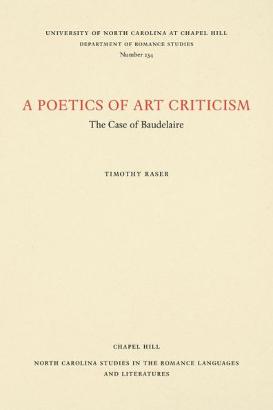 A Poetics of Art Criticism: The Case of Baudelaire