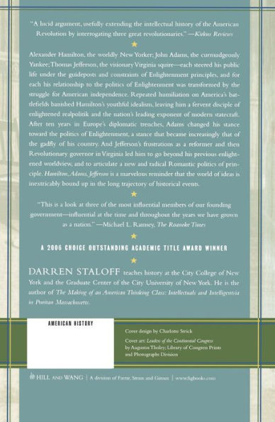 Hamilton, Adams, Jefferson: The Politics of Enlightenment and the American Founding