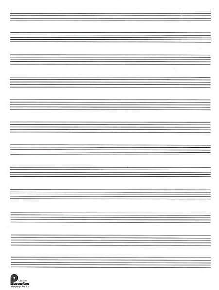 manuscript paper 12 stave formerly 51 passantino printable manuscript paper