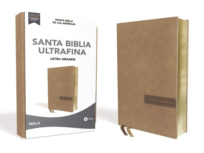 Biblia NBLA, Ultrafina, Letra Grande, Tamaño Manual, Leathersoft, Beige,  Edición Letra Roja / Spanish Ultrathin Holy Bible, NBLA, Lg Print, Handy 