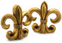 Faux Gold Finish Resin Fleur de Lis Bookends Set of 2