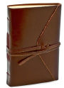 Bombay Brown Leather Wrap Journal with Tie (4