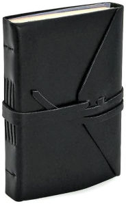 Bombay Black Leather Wrap Journal with Tie (4