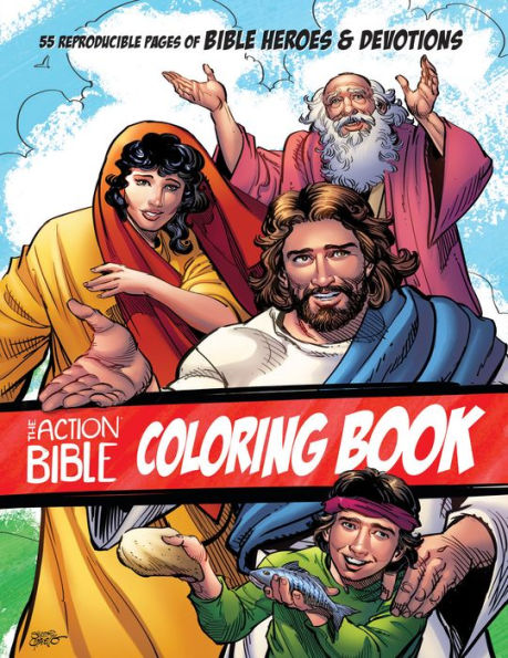 The Action Bible Coloring Book: 55 Reproducible Pages of Bible Heroes and Devotions