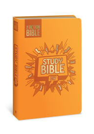 The Action Bible Study Bible ESV, Leathersoft, Orange, Full Color