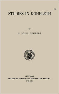 Title: Studies in Kohelet, Author: H Louis Ginsberg