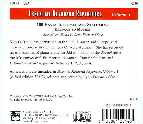 Essential Keyboard Repertoire, Vol 1: 100 Early Intermediate Selections in Their Original Form - Baroque to Modern