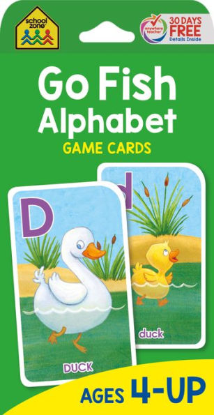 School Zone Go Fish Alphabet Game Cards