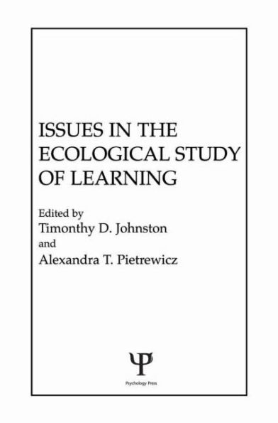 Issues in the Ecological Study of Learning / Edition 1