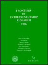 Frontiers of Entrepreneurship Research, 1996: Proceedings of the 16th Annual Entrepreneurship Research Conference
