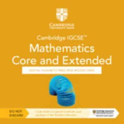 Cambridge IGCSET Mathematics Core and Extended Digital Teacher's Resource - Individual User Licence Access Card (5 Years' Access)