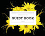 Celebration of Life Sunflower Funeral Guest Book Hard Cover - Black and Yellow Guestbook Sign-In Log for Wakes, Memorial