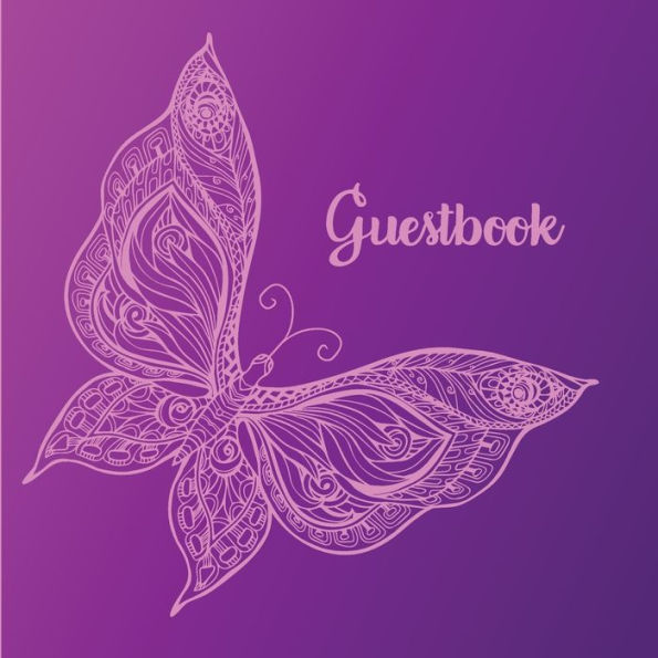 Pink Butterfly Guestbook: Design Guest Book for Parties, Bereavement, Birthdays, Special Wishes from Guests