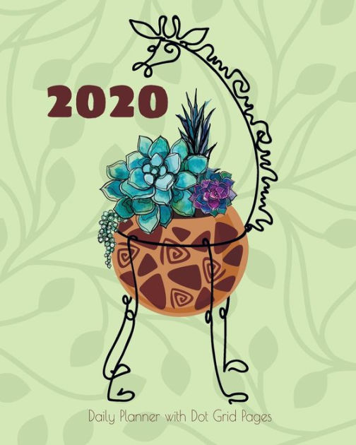 2020 Daily Planner with Dot Grid Pages, Giraffe Planter Cover Cute