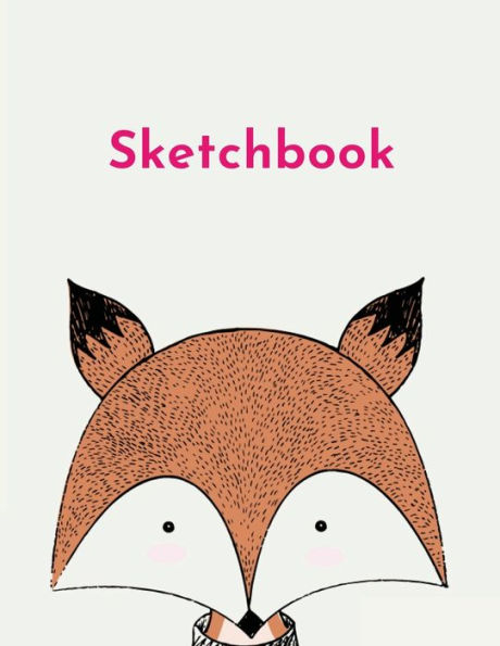Sketchbook: A Cute Kawaii Fox Sketchbook Journal: 100 Large 8.5