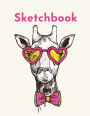 Sketchbook: A Cute Kawaii Giraffe Sketchbook Journal: 100 Large 8.5