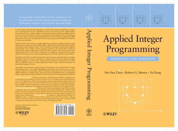 Applied Integer Programming: Modeling and Solution