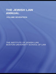 Title: The Jewish Law Annual Volume 17, Author: Berachyahu Lifshitz