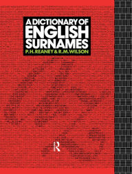 Title: A Dictionary of English Surnames, Author: P. H. Reaney