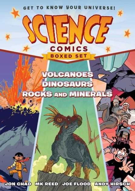 Science Comics Boxed Set: Volcanoes, Dinosaurs, and Rocks and