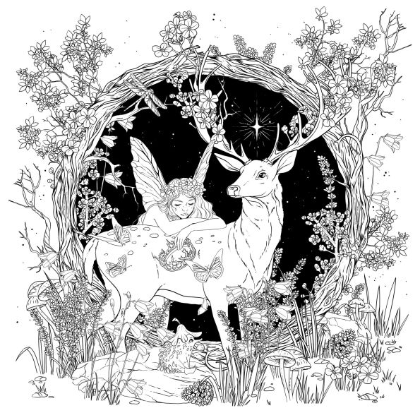 Mythographic Color and Discover: Wolf Moon: An Artist's Coloring Book of Moonlit Animalia