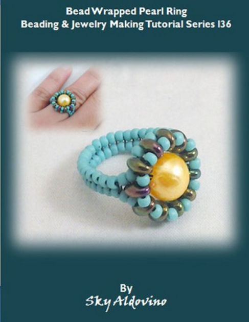 Bead Wrapped Pearl Ring Beading Jewelry Making Tutorial Series I36